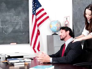 Teacher Gives Her A Facial And An A In Class