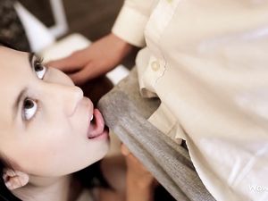 Cock Craving Beauty Bent Over And Fucked